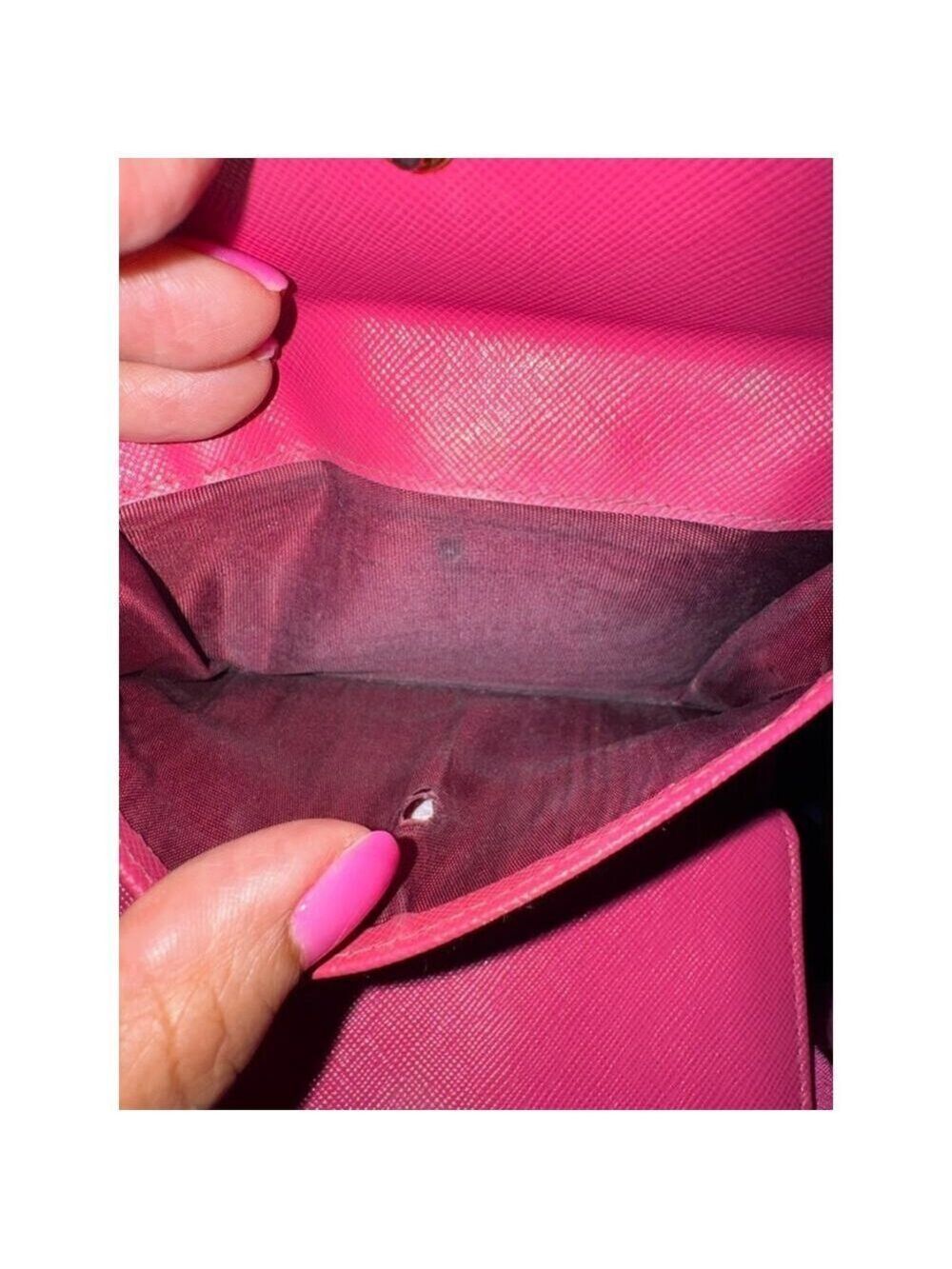 Prada Pink Saffiano tri-Fold Continental Wallet - Picture 14 of 16